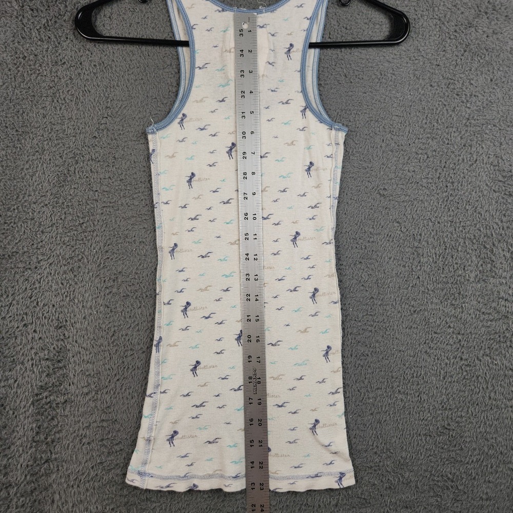 Vtg Y2K Hollister Cami Tank XS Racerback Ribbed Stretch Long Bella Swan AOP RARE - Picture 8 of 10